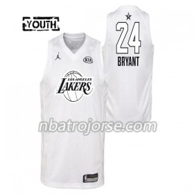 Barn Los Angeles Lakers Tröja Kobe Bryant 24 2018 All Star Jordan Brand Vit Swingman